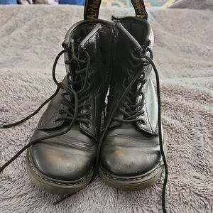 Dr Martens Black Leather Kids Boots Kids Size 1